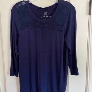 Vienna Couture Women's Top in Navy Blue